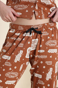 Zivame Harry Potter Knit Cotton Loungewear Set - Caremal Caf — thumbnail 8